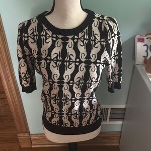 Maeve Black and Cream Patterned Sweater